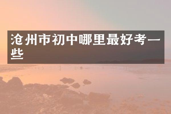 沧州市初中哪里最好考一些
