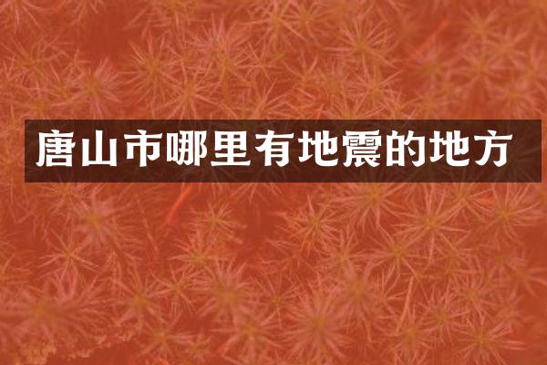 唐山市哪里有地震的地方