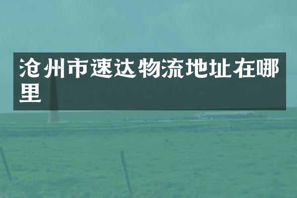 沧州市速达物流地址在哪里