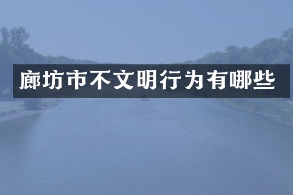 廊坊市不文明行为有哪些