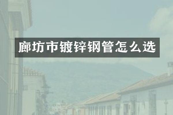 廊坊市镀锌钢管怎么选