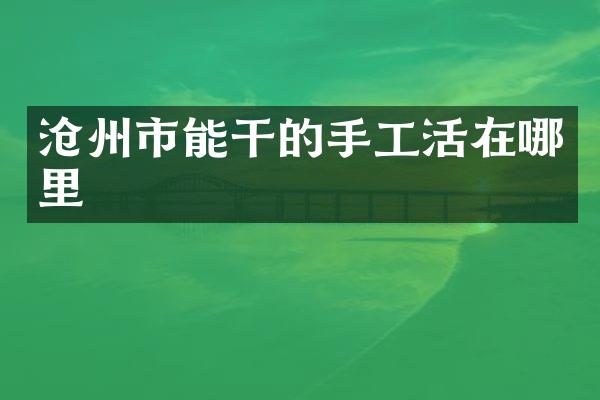 沧州市能干的手工活在哪里