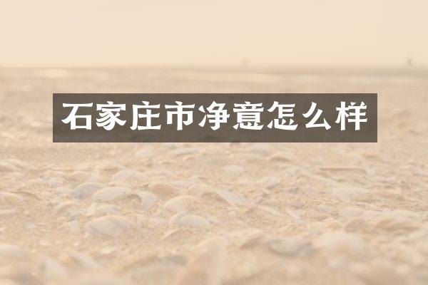 石家庄市净意怎么样