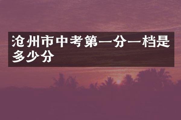 沧州市中考第一分一档是多少分