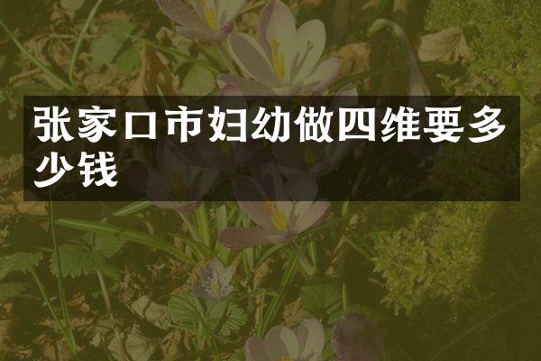 张家口市妇幼做四维要多少钱