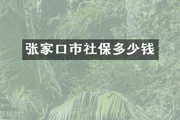 张家口市社保多少钱