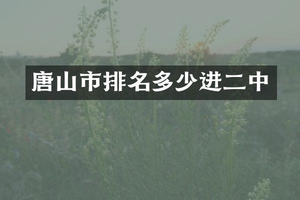 唐山市排名多少进二中