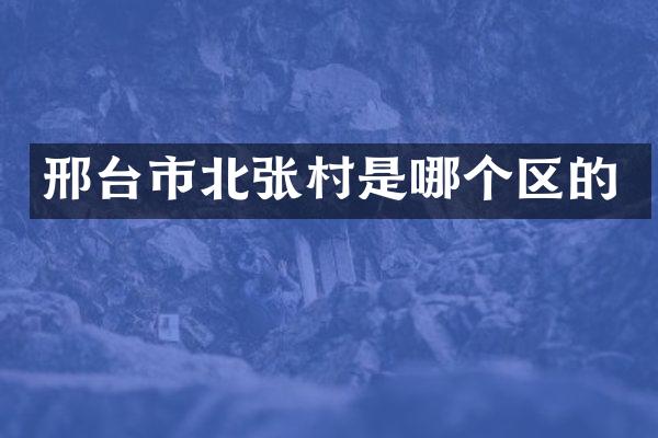 邢台市北张村是哪个区的