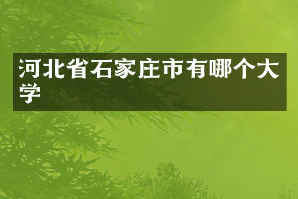 河北省石家庄市有哪个大学