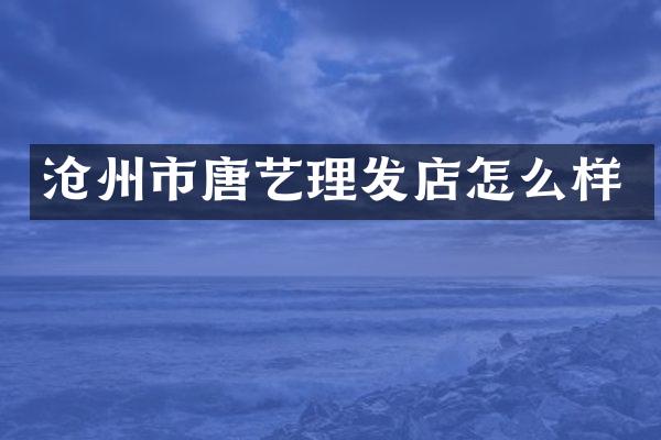 沧州市唐艺理发店怎么样