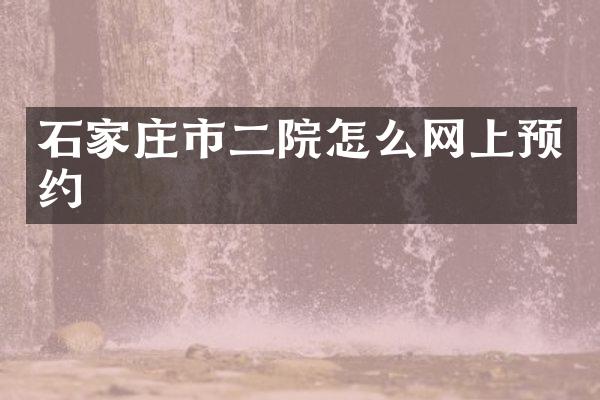 石家庄市二院怎么网上预约