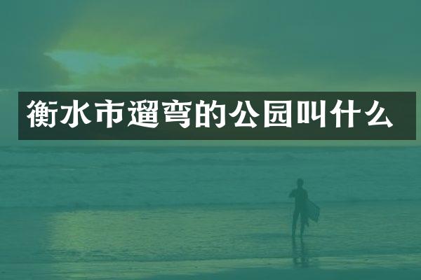衡水市遛弯的公园叫什么