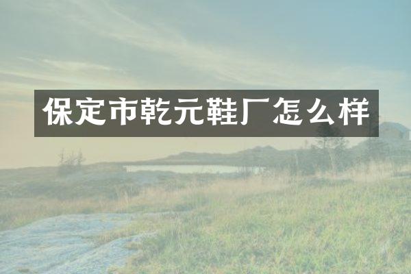 保定市乾元鞋厂怎么样