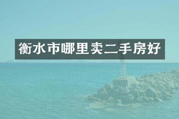 衡水市哪里卖二手房好
