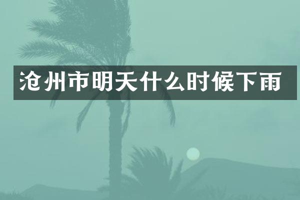 沧州市明天什么时候下雨