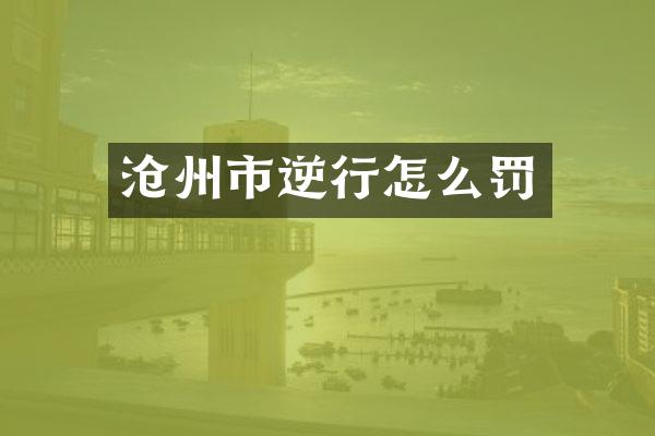 沧州市逆行怎么罚