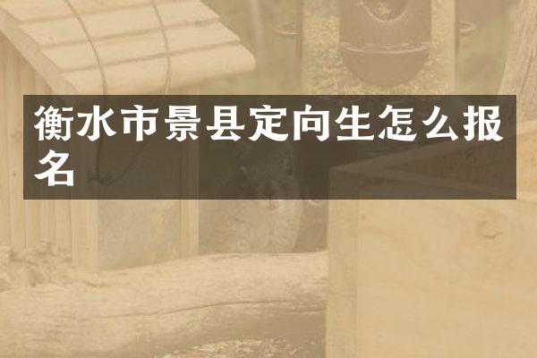 衡水市景县定向生怎么报名