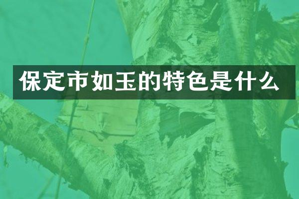 保定市如玉的特色是什么