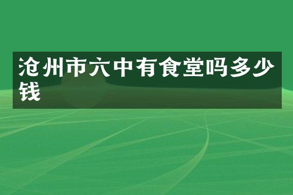 沧州市六中有食堂吗多少钱