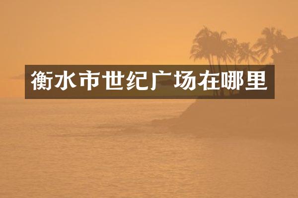 衡水市世纪广场在哪里