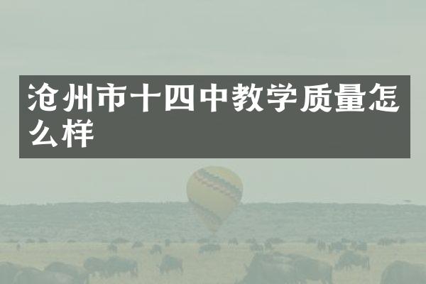 沧州市十四中教学质量怎么样