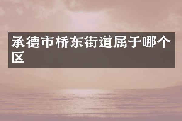 承德市桥东街道属于哪个区