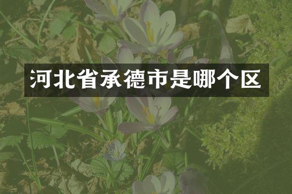 河北省承德市是哪个区