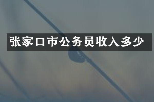 张家口市公务员收入多少