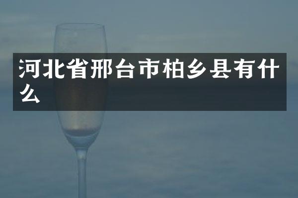 河北省邢台市柏乡县有什么