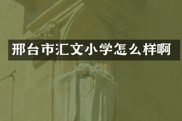 邢台市汇文小学怎么样啊