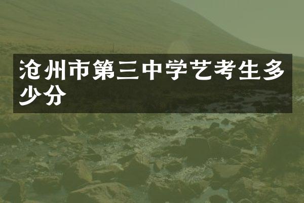 沧州市第三中学艺考生多少分