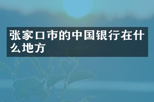 张家口市的中国银行在什么地方