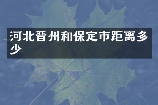 河北晋州和保定市距离多少