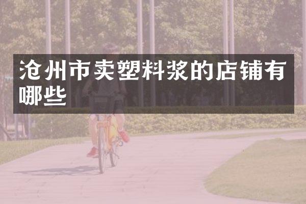 沧州市卖塑料浆的店铺有哪些