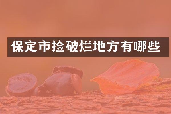 保定市捡破烂地方有哪些