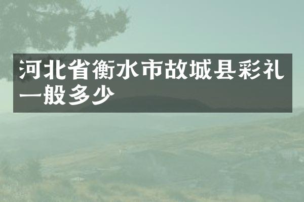 河北省衡水市故城县彩礼一般多少