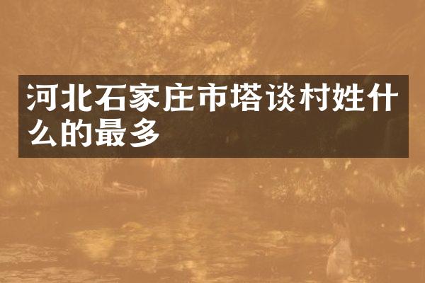 河北石家庄市塔谈村姓什么的最多