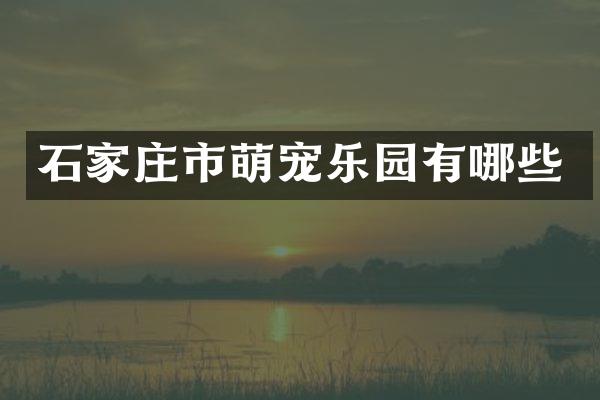 石家庄市萌宠乐园有哪些