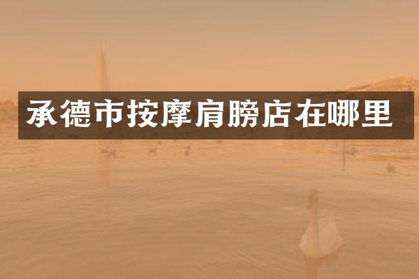 承德市按摩肩膀店在哪里