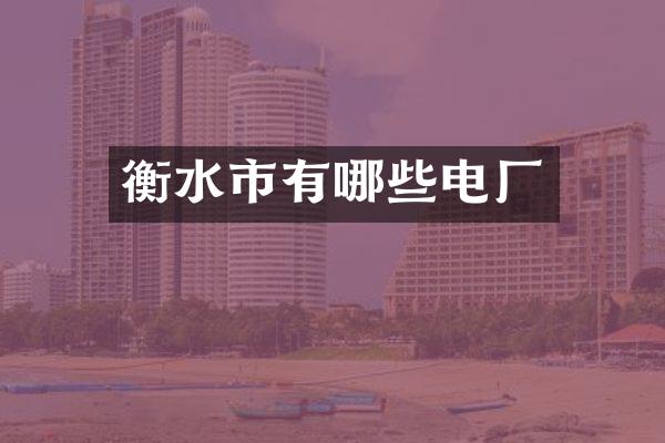 衡水市有哪些电厂
