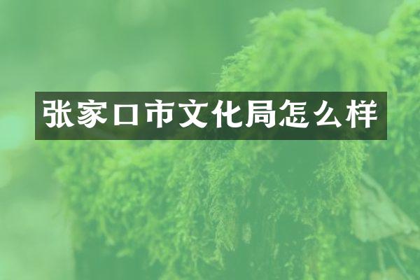 张家口市文化局怎么样