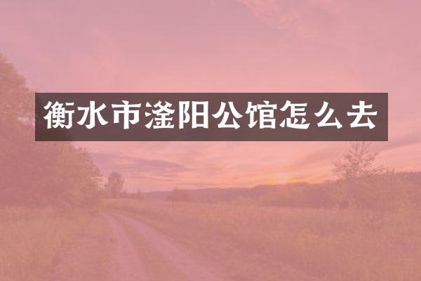 衡水市滏阳公馆怎么去