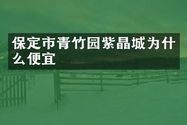 保定市青竹园紫晶城为什么便宜