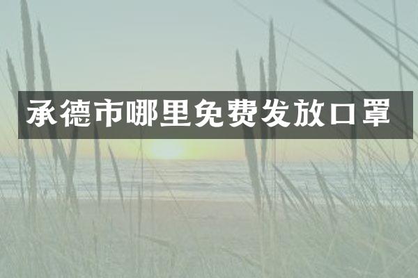 承德市哪里免费发放口罩