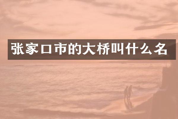 张家口市的大桥叫什么名