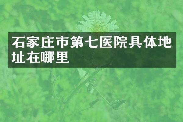 石家庄市第七医院具体地址在哪里