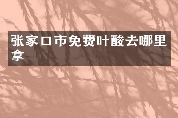张家口市免费叶酸去哪里拿