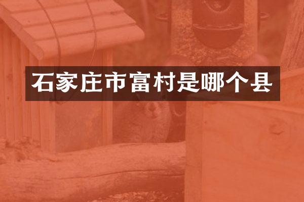 石家庄市富村是哪个县
