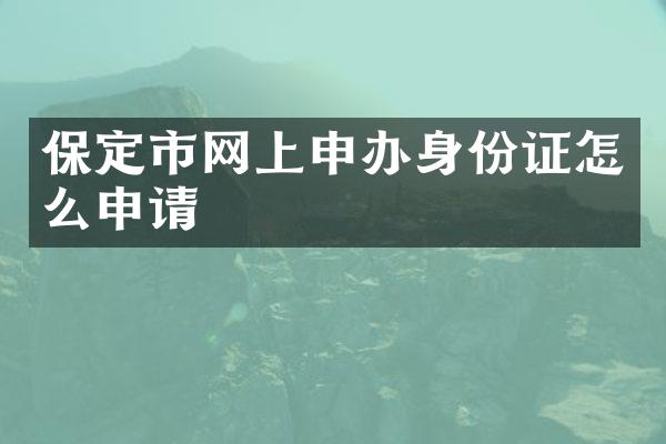 保定市网上申怎么申请