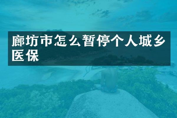 廊坊市怎么暂停个人城乡医保